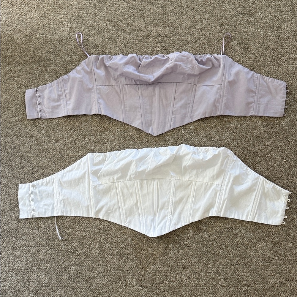 Set of 2 Purple and White Croset Tops